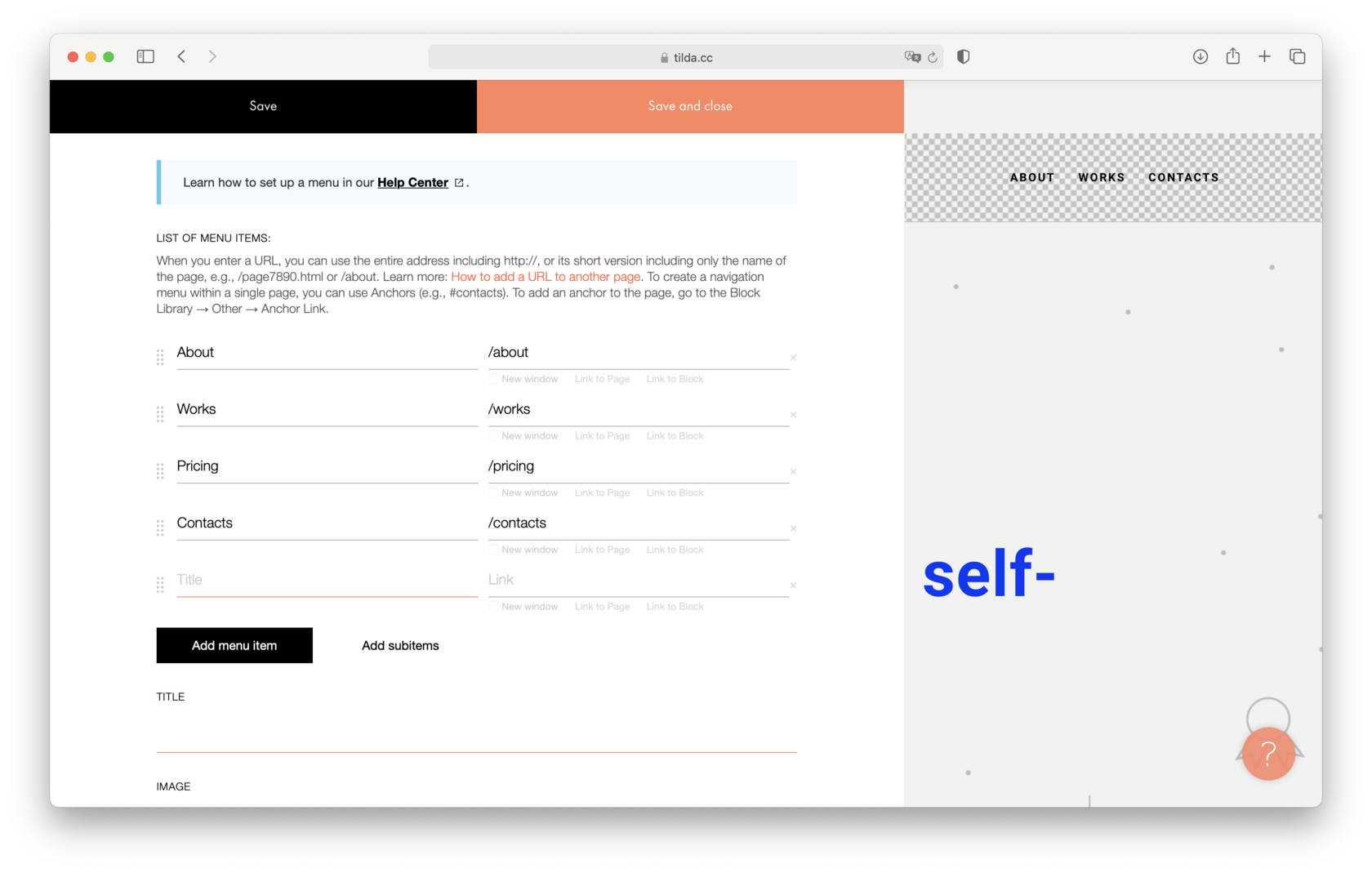 How To Set Up a Website Menu │ Tilda Help Center