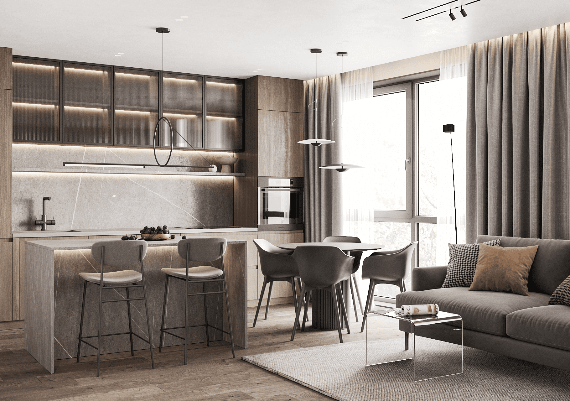 Дизайн-интерьера квартиры 70 кв.м.Студия дизайна интерьеров StartDesign.