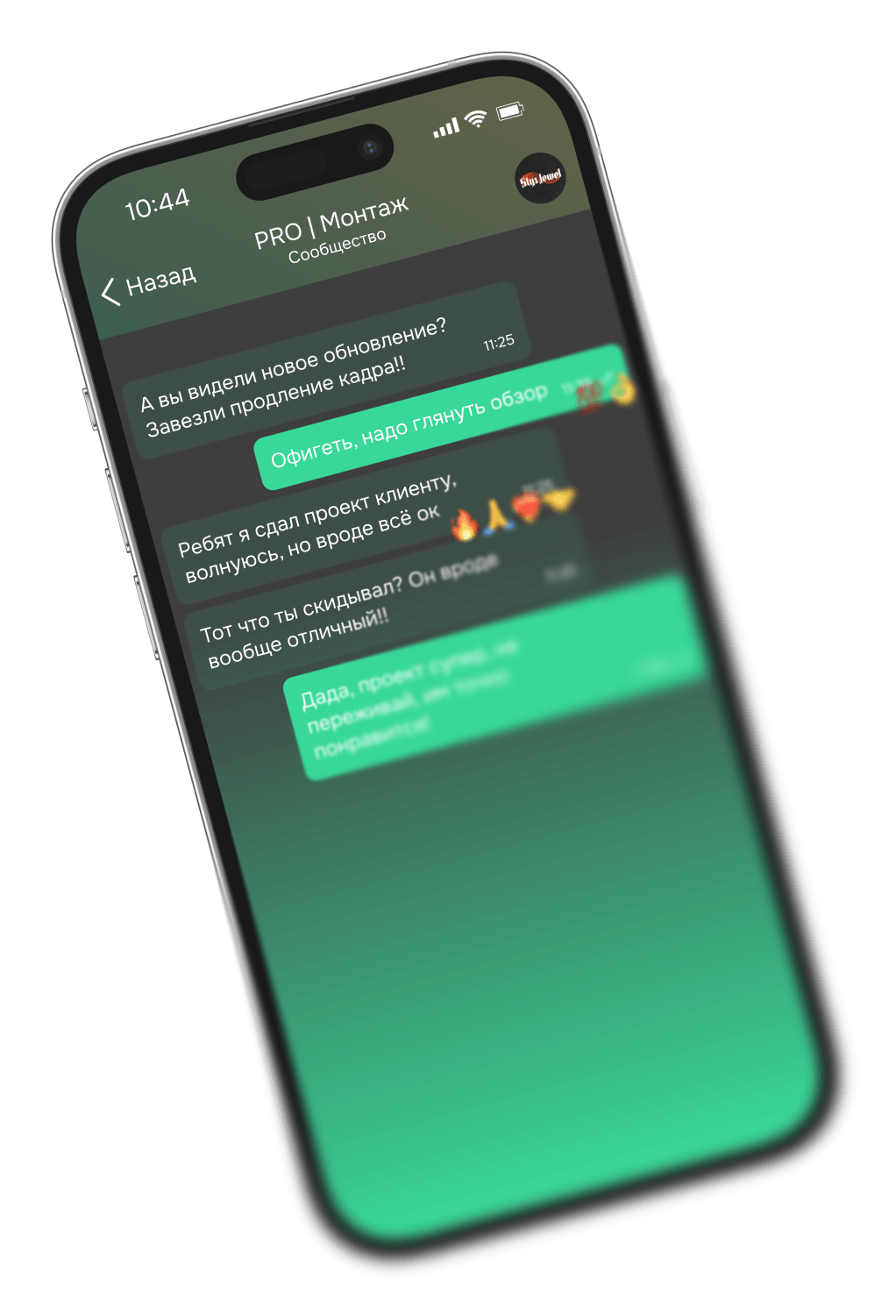 Скриншот сообщений на смартфоне