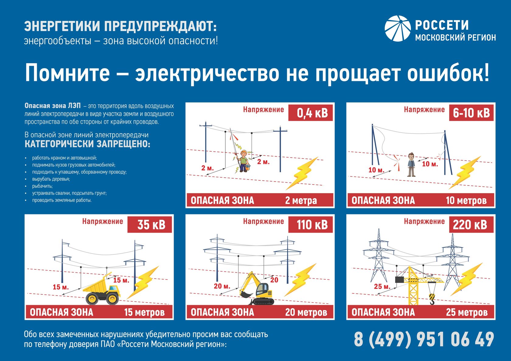 Энергетики предупреждают: несогласованные работы в охранных зонах ЛЭП  смертельно опасны! | 17.10.2023 | Ногинск - БезФормата