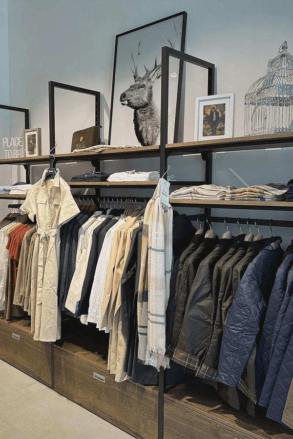 металлические стеллажи для магазина одежды