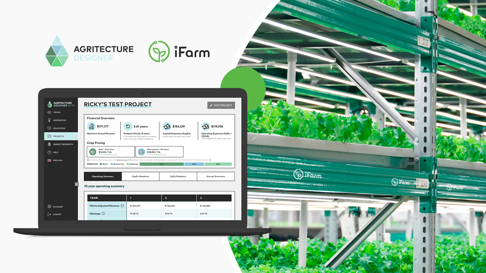 iFarm Partners with Agritecture Designer to simplify the first steps for first-time urban farmers.