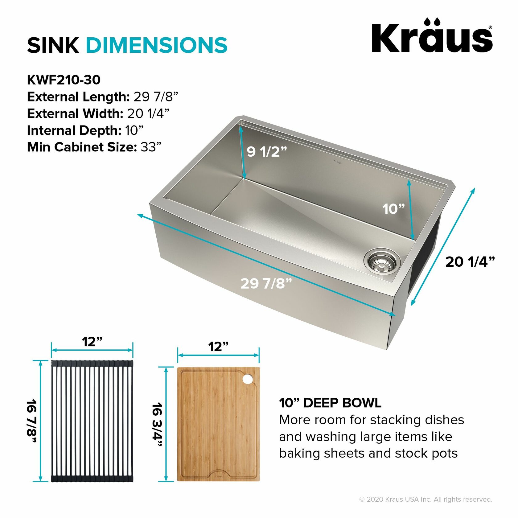 Кухонная мойка Kraus KWF210-30 - изображение 7