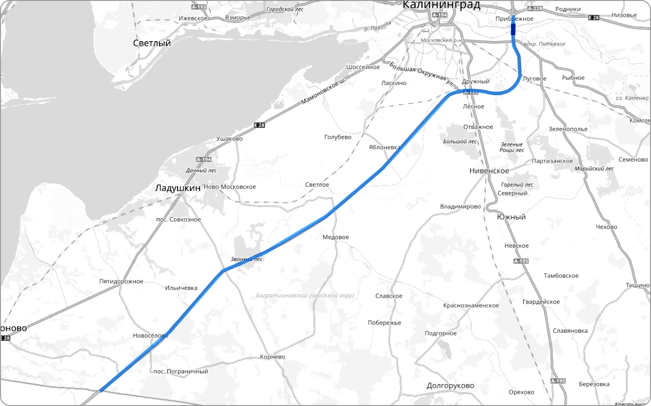 Пятидорожное калининградская область карта