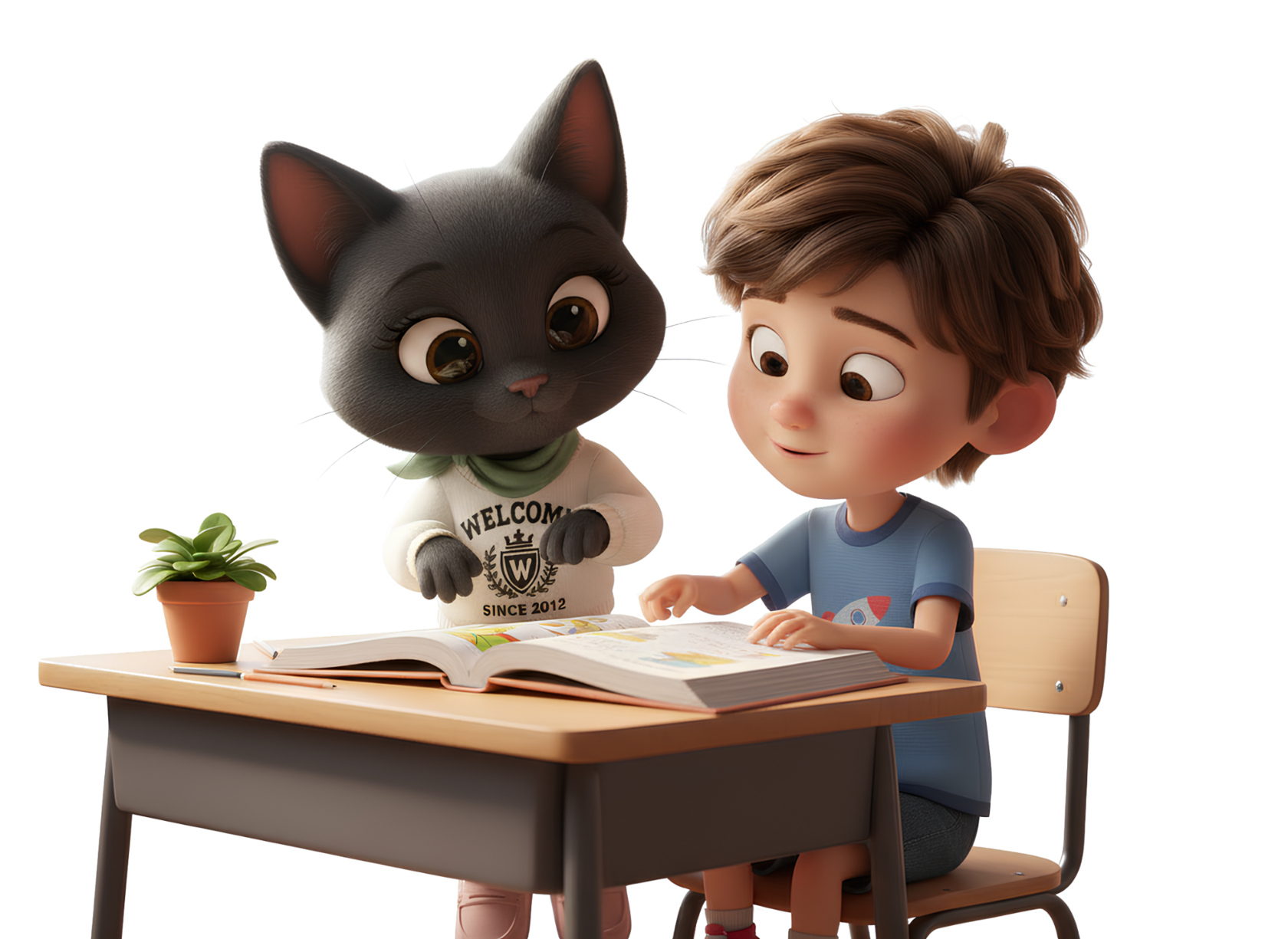 Кот Welcome на книгах