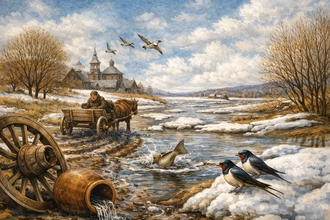 30 марта Алексей Водотёк — весенняя распутица, талая вода и разлив реки в конце марта