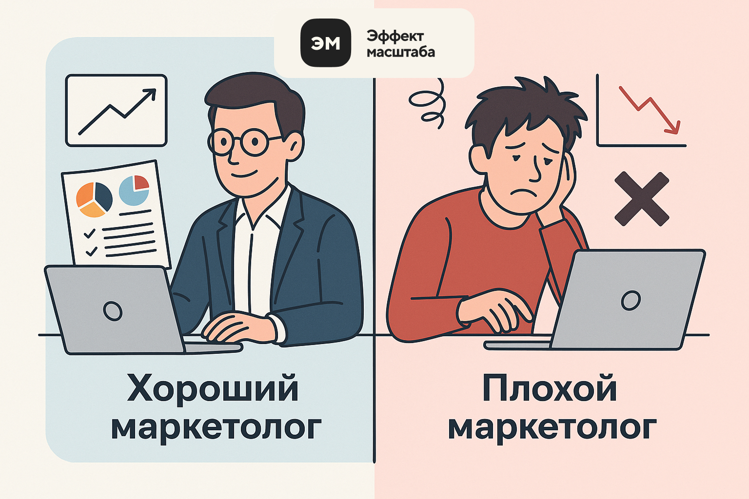 хороший и плохой маркетолог картинка