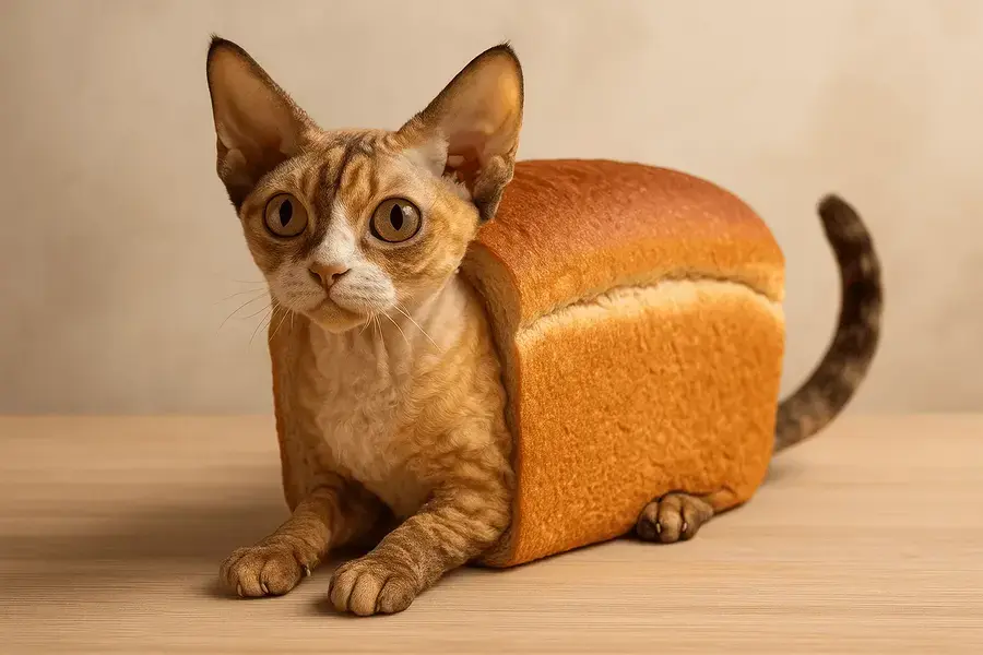 Буханка хлеба с кошачьей головой