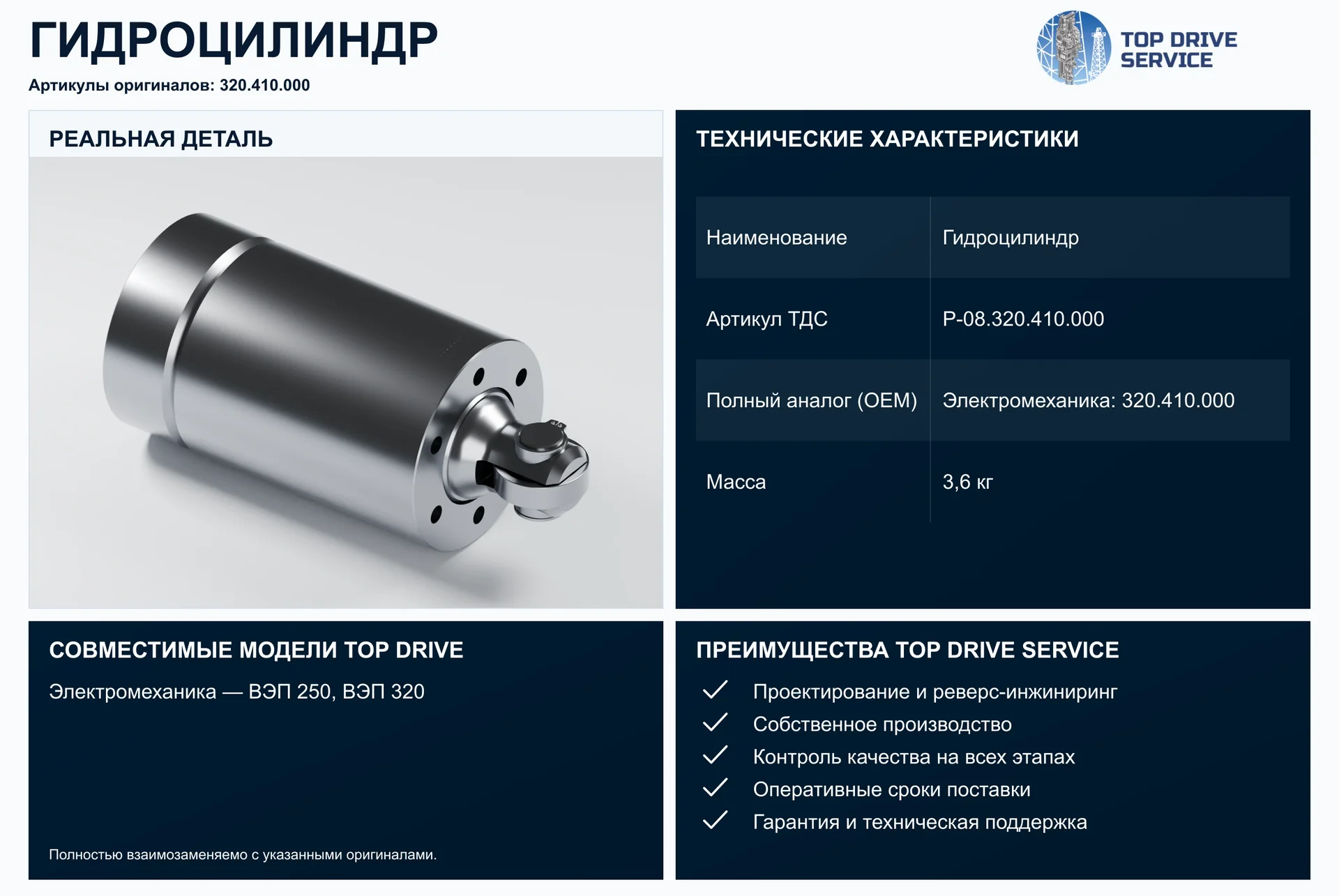 Гидроцилиндр — OEM 320.410.000