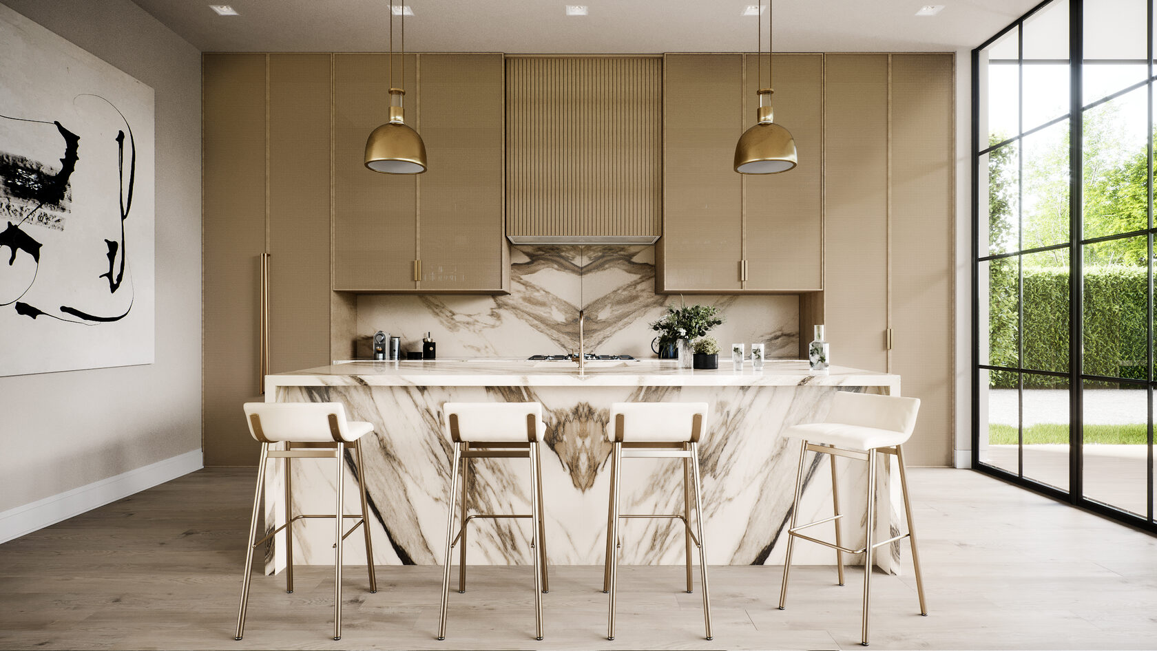 Интерьерная визуализация кухонной комнаты