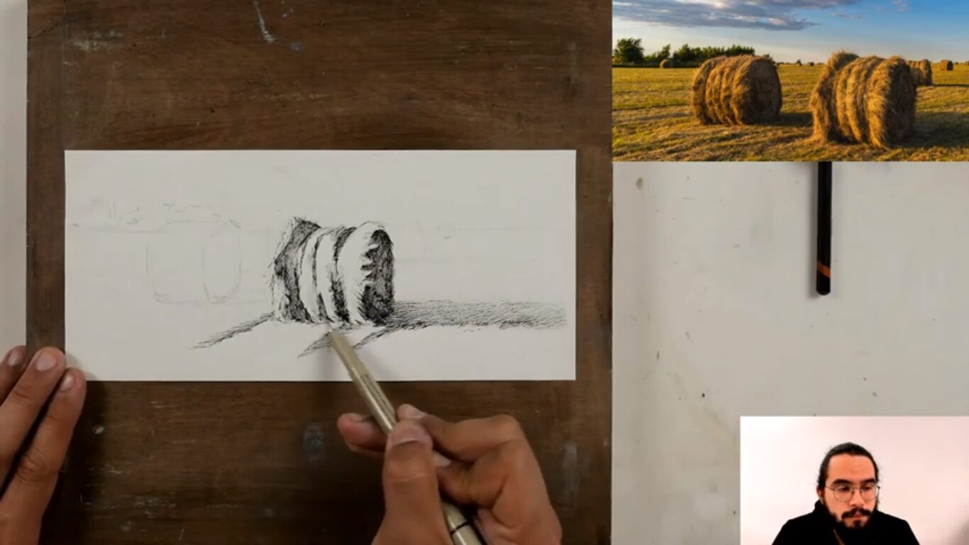 Как нарисовать стог сена