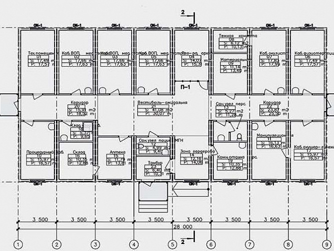 План поликлиники чертеж