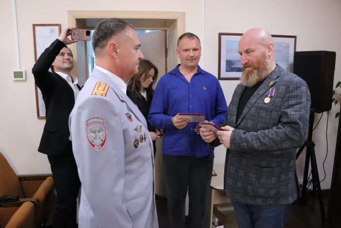 На торжественной встрече с полицейскими