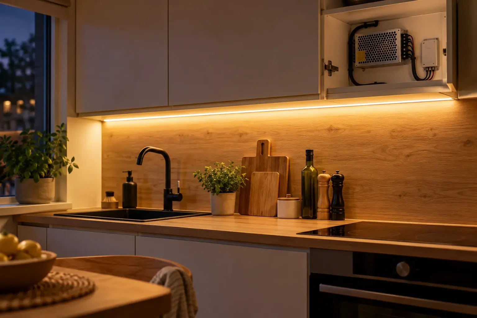 LED-лента с отдельным блоком питания и контроллером