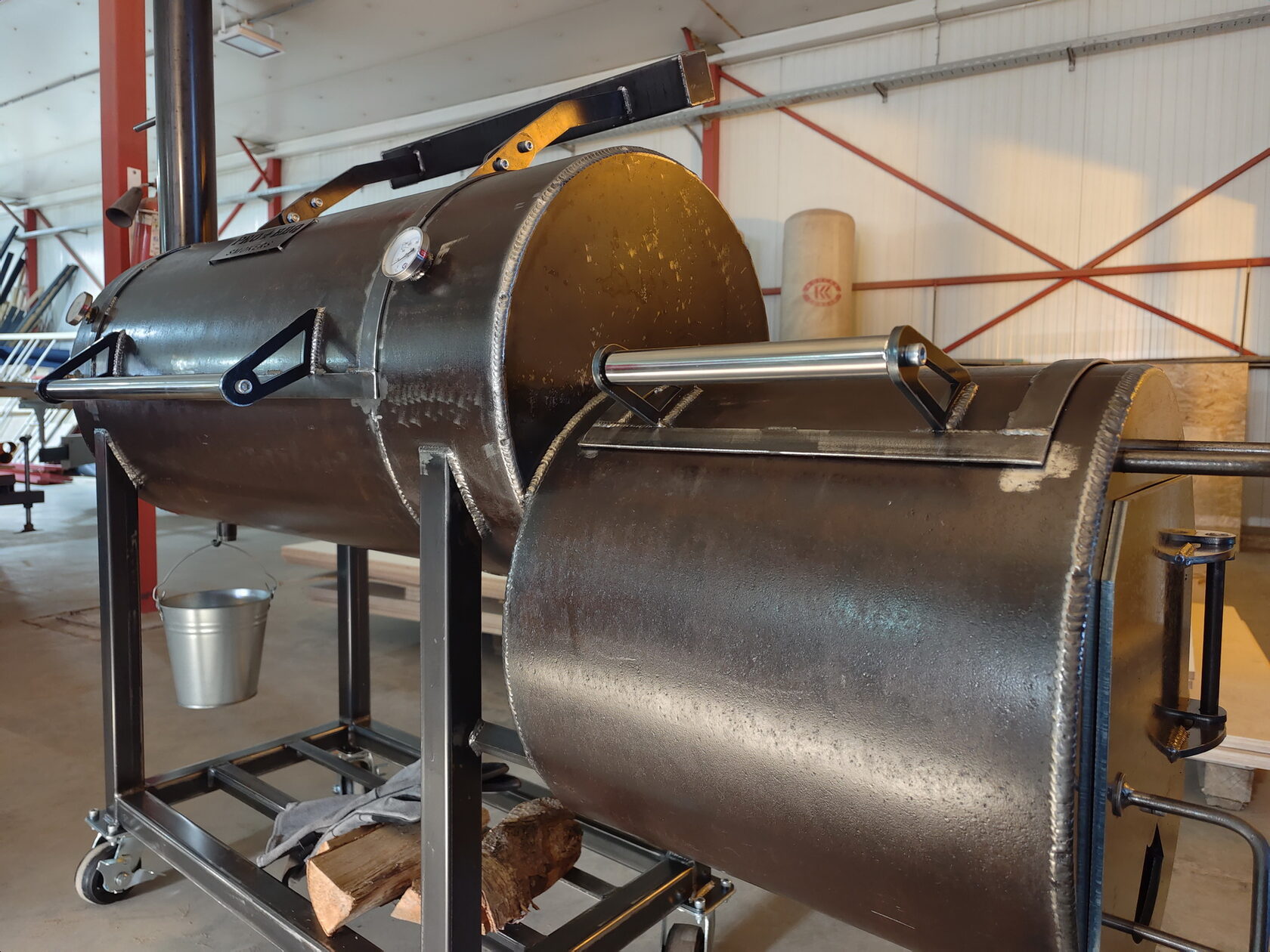 ProBBQ офсетный смокер гриль