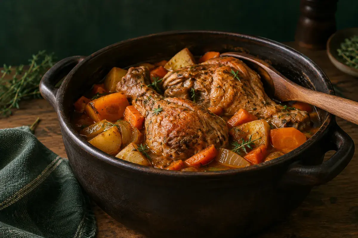 Рагу из бедра индейки с овощами