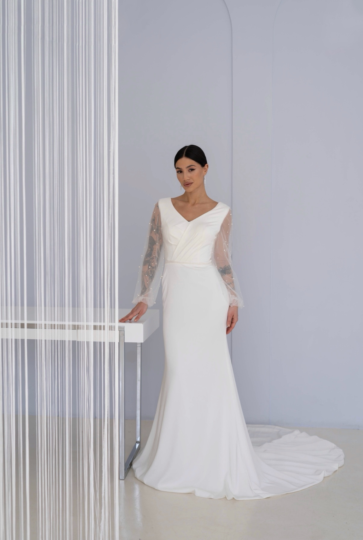 Свадебное платье рыбка без кружева Батайск прокат