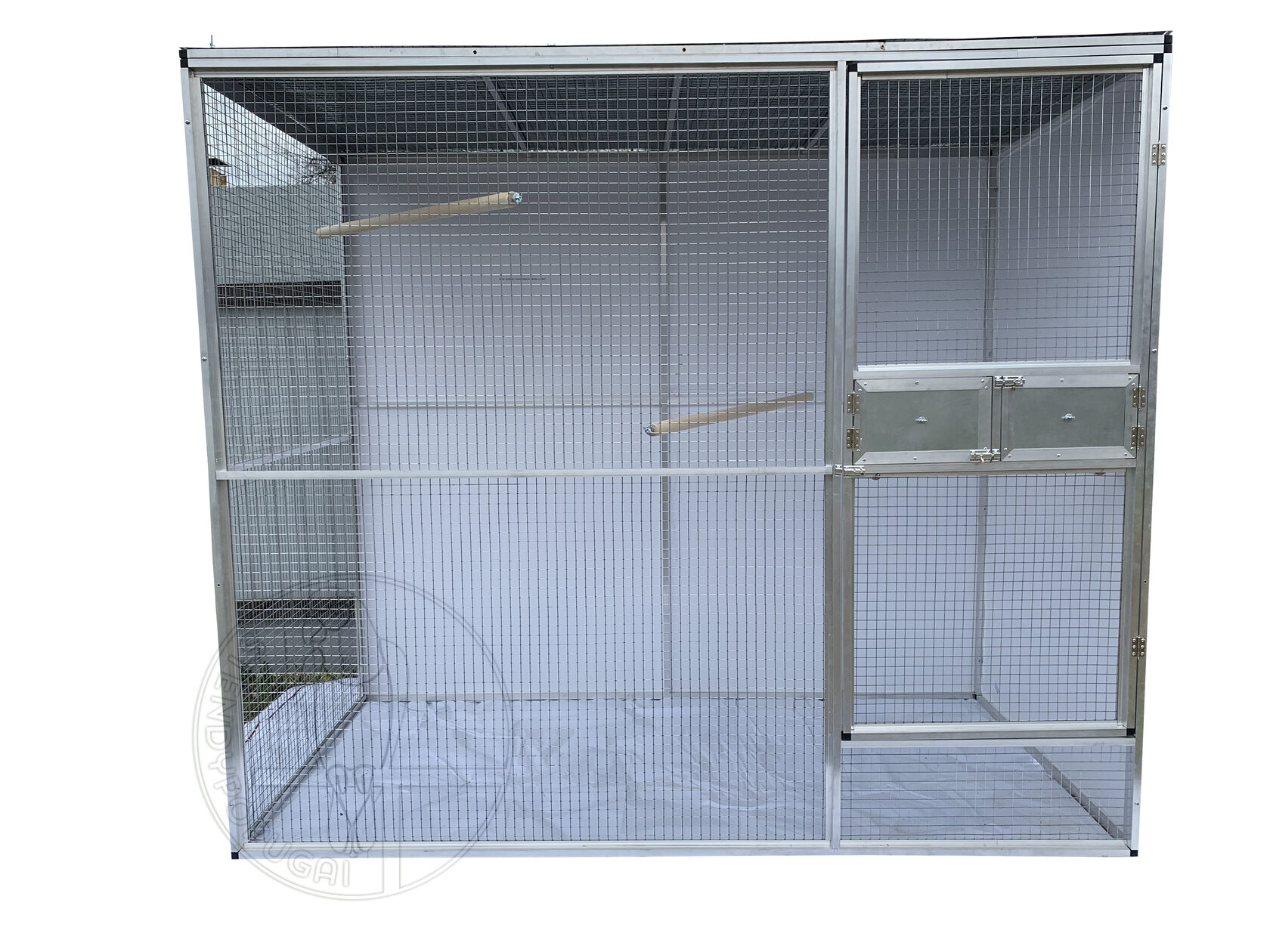 Клетка-вольер для попугаев, укомплектованная, овальная, 88,5*88*159 см, №1 ДКпА28