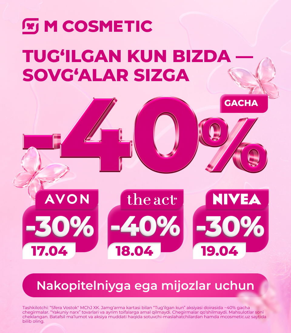 Aksiya M Cosmeticda Go‘zallik kuni