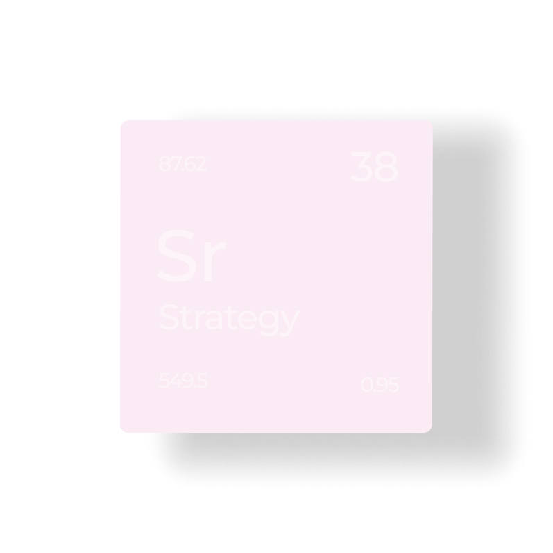 карточка похожая на химический элемент с элементом под названием Стратегия