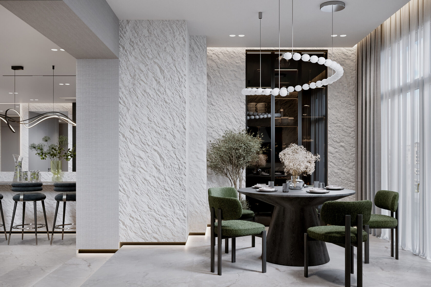 Дизайн интерьера кухни-гостиной в современном стиле