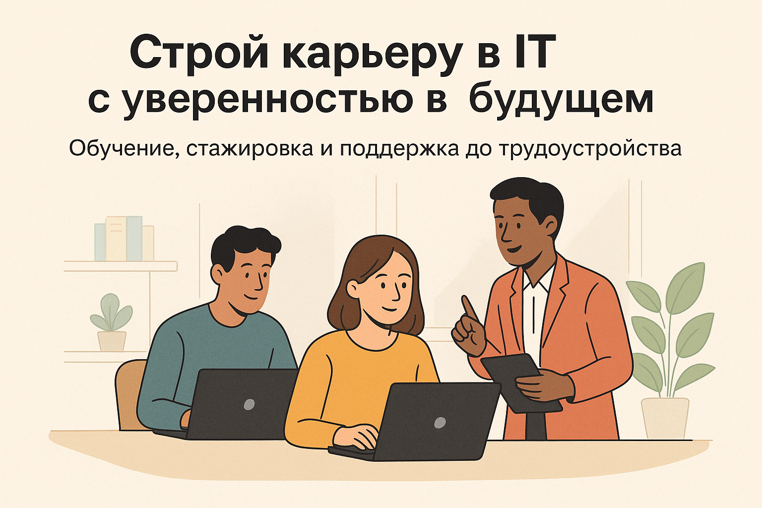 Нетология — строй карьеру в IT с уверенностью в будущем. Обучение, стажировка и поддержка до трудоустройства помогают начать путь к стабильной работе в сфере технологий.