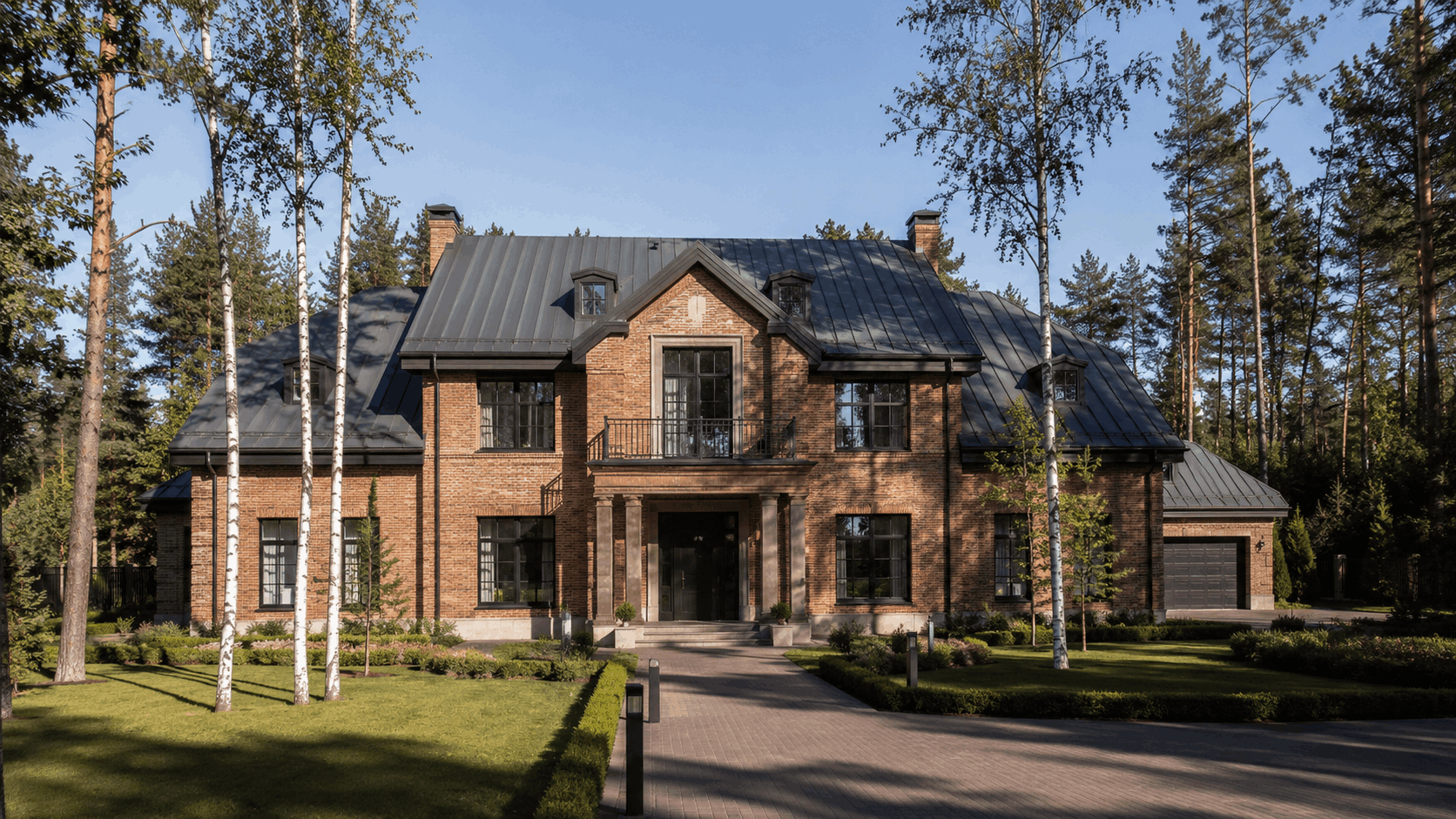 Modern Manor Brick — кирпичный дом в стиле современной усадьбы