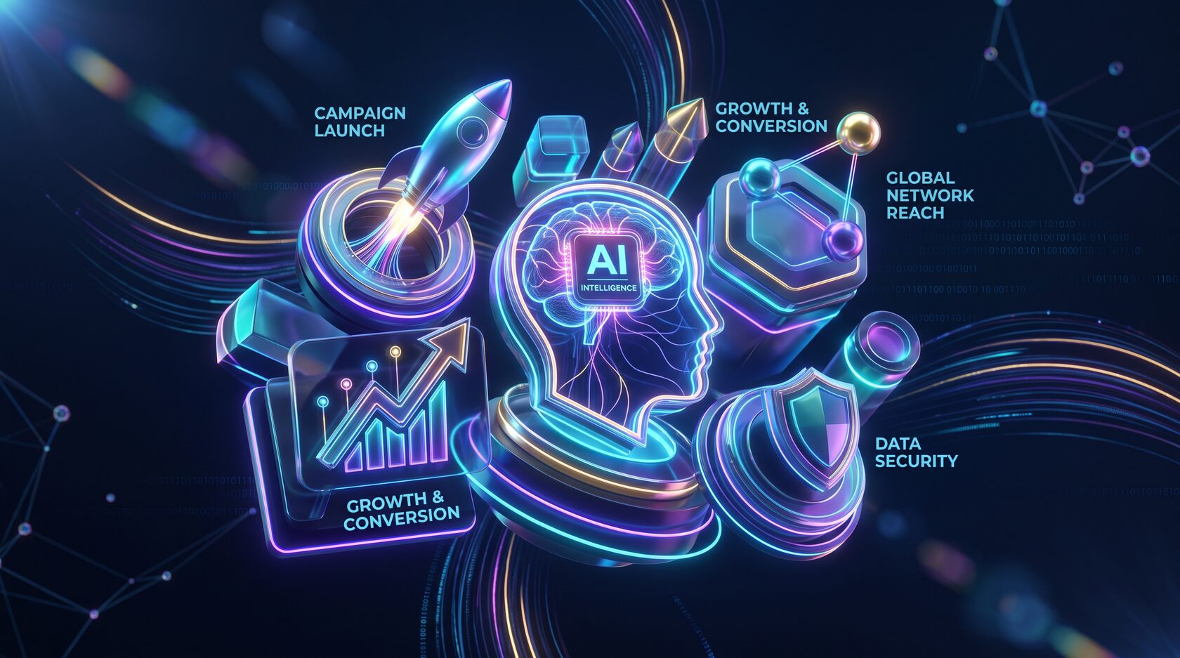 3D AI Marketing Concept