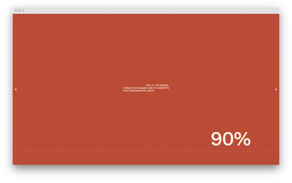 hero section del sito web con preloader creativo