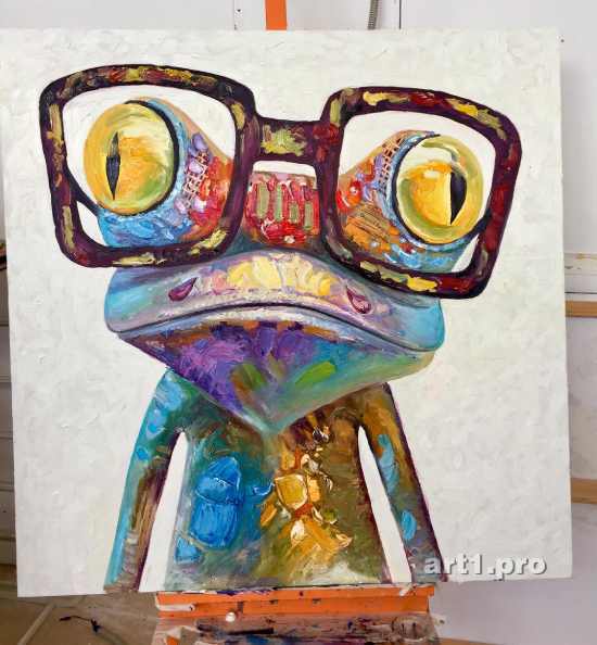 лягушка картина маслом