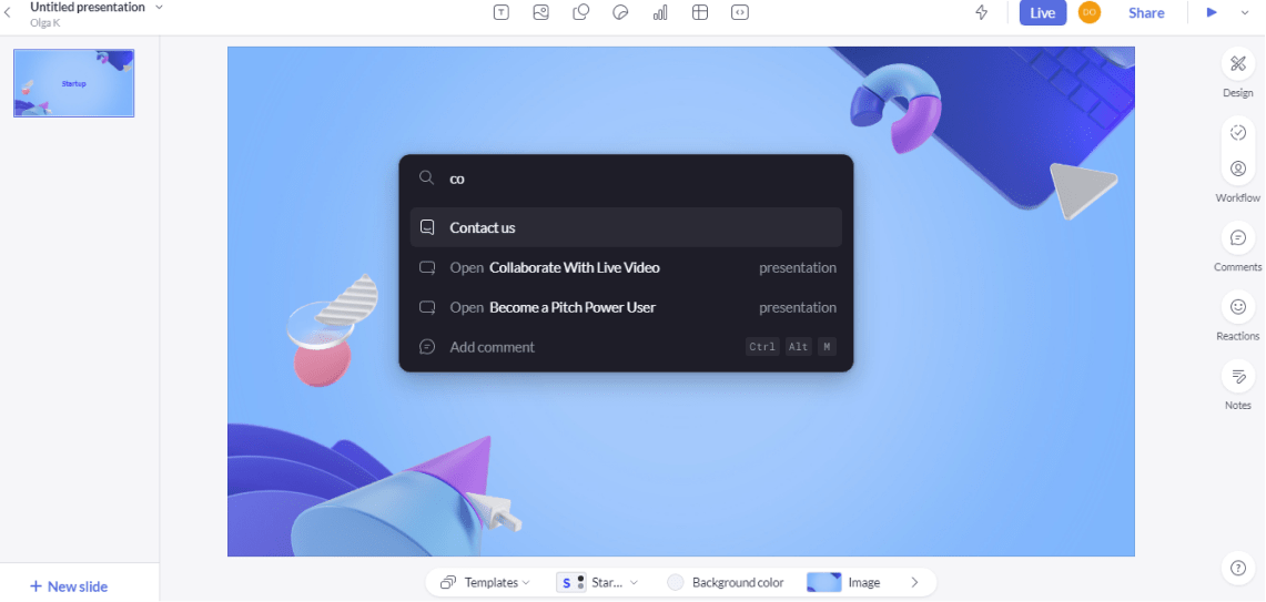 Быстрое меню Питч