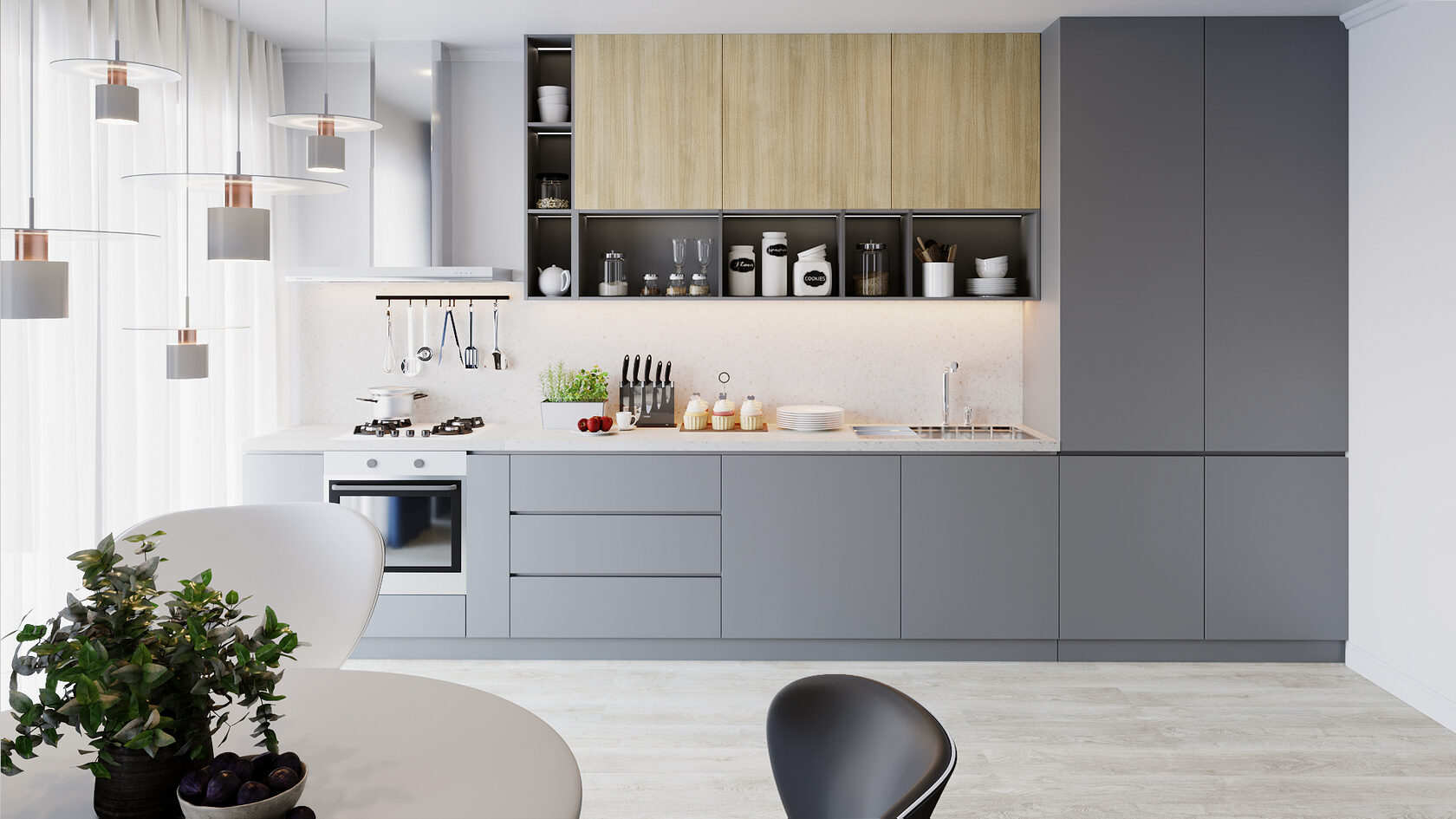 Интересный дизайн кухни 6 кв. м: фото и 10 способов расширить пространство