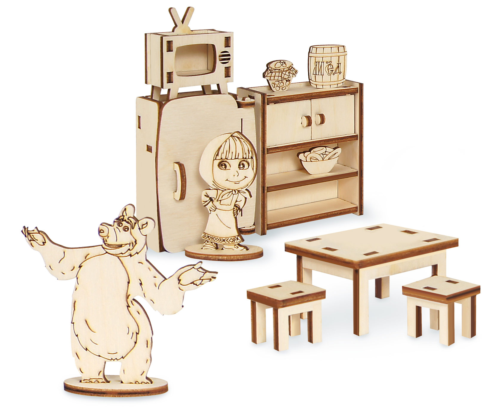 Сборная модель IQ format Маша и медведь мебель Миша