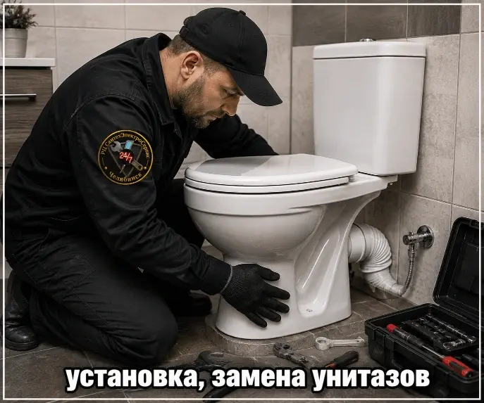 установка унитаза, замена унитаза