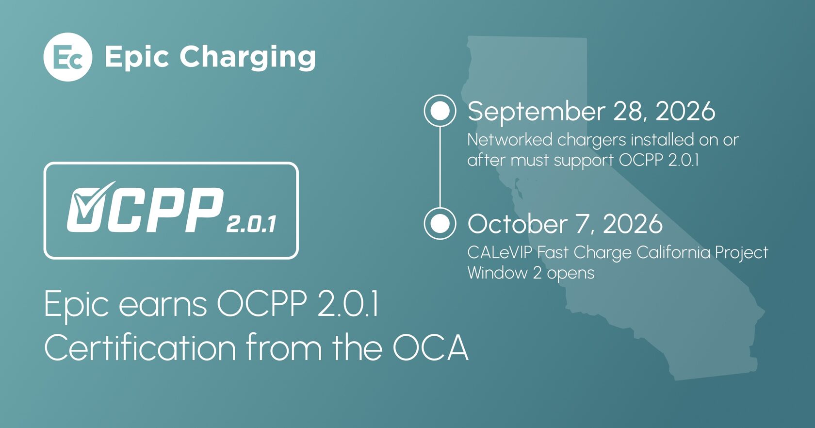 Epic Charging Earns OCPP 2.0.1 Certification from the Open Charge Alliance