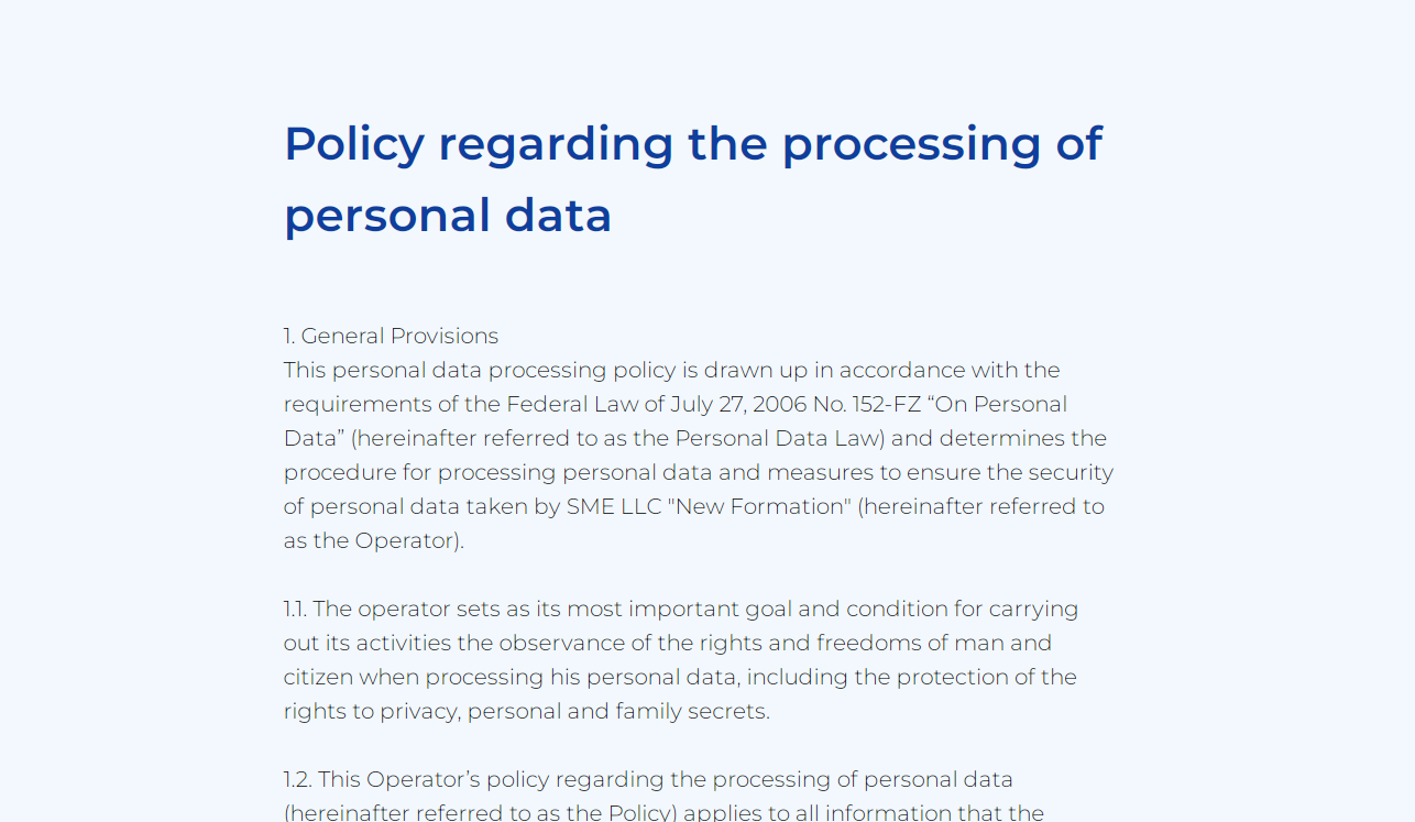 Privacy policy