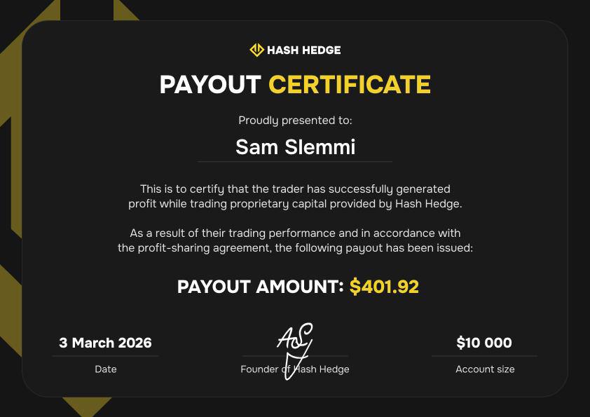 Сертификат выплаты участника Hash Hedge