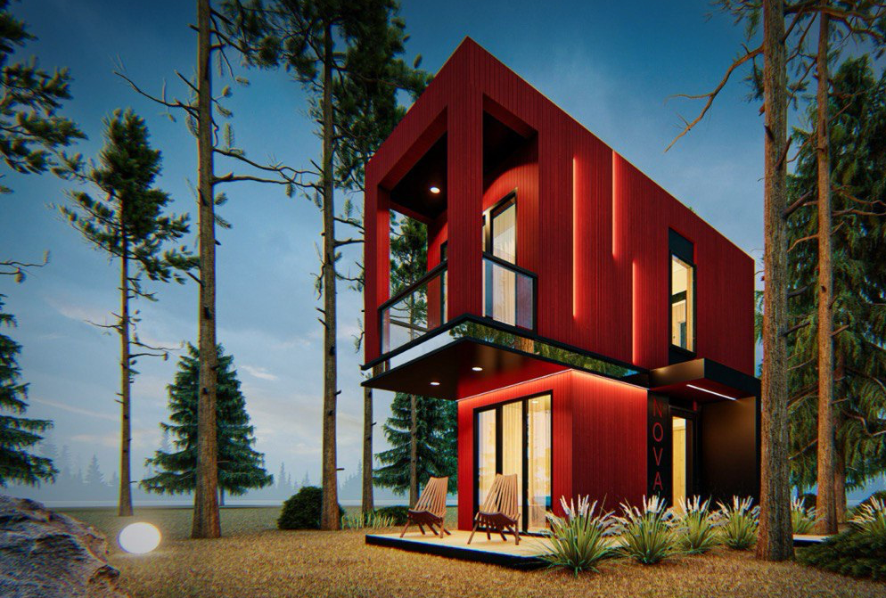 большой красный дом