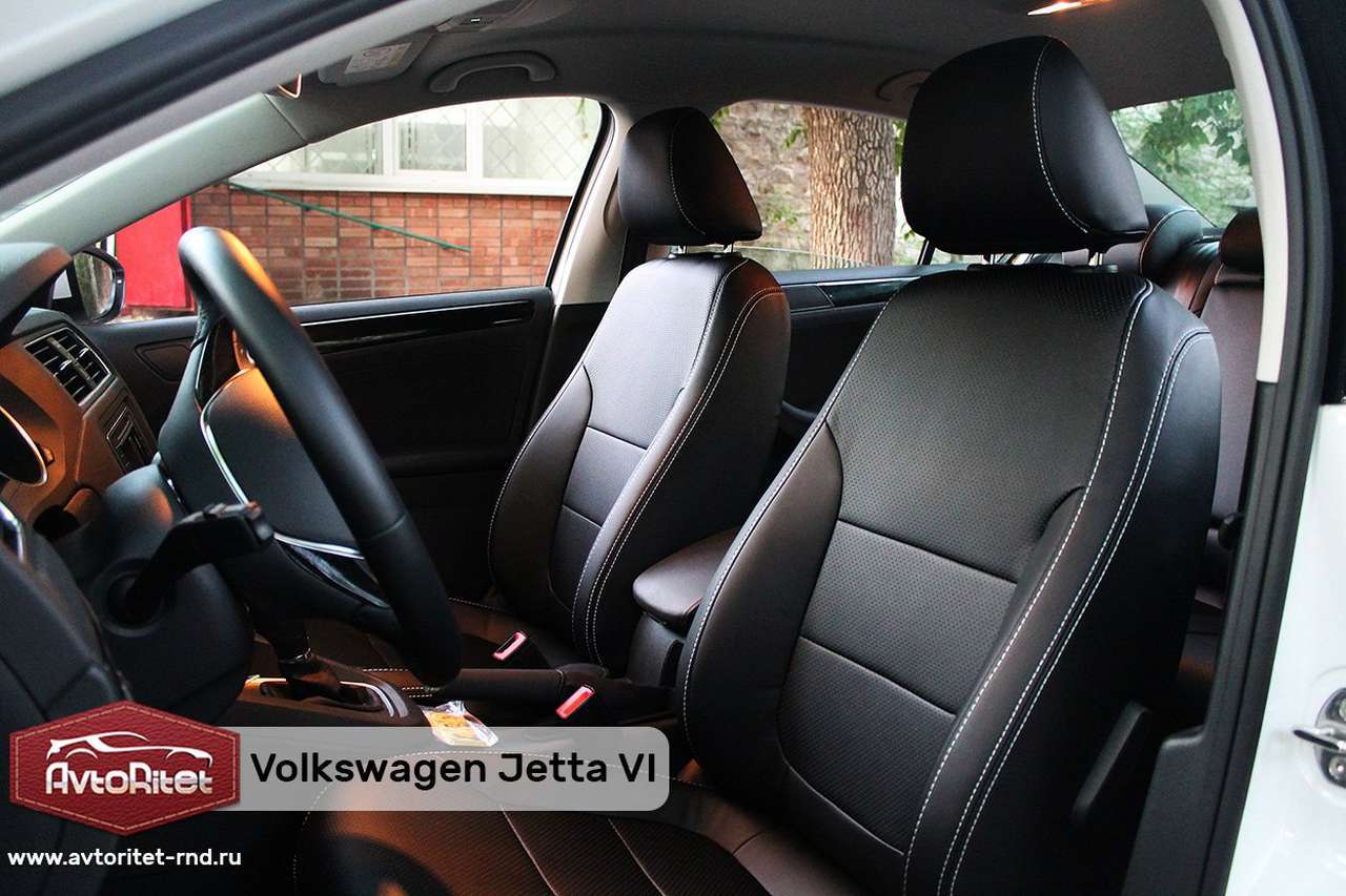 Каркасные чехлы на сиденья Volkswagen Jetta 6 Comfortline, модельные из  экокожи, фото салона, заказать с установкой, отзывы