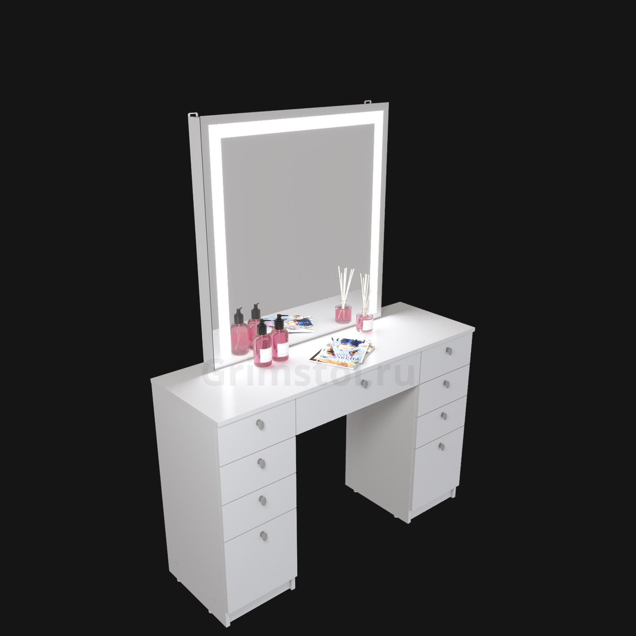 столик для макияжа с зеркалом белый