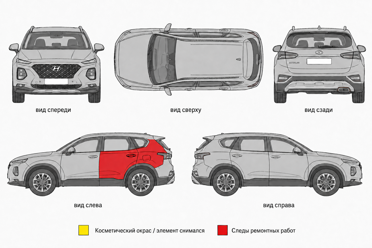 Карта ЛКП Hyundai Santa Fe