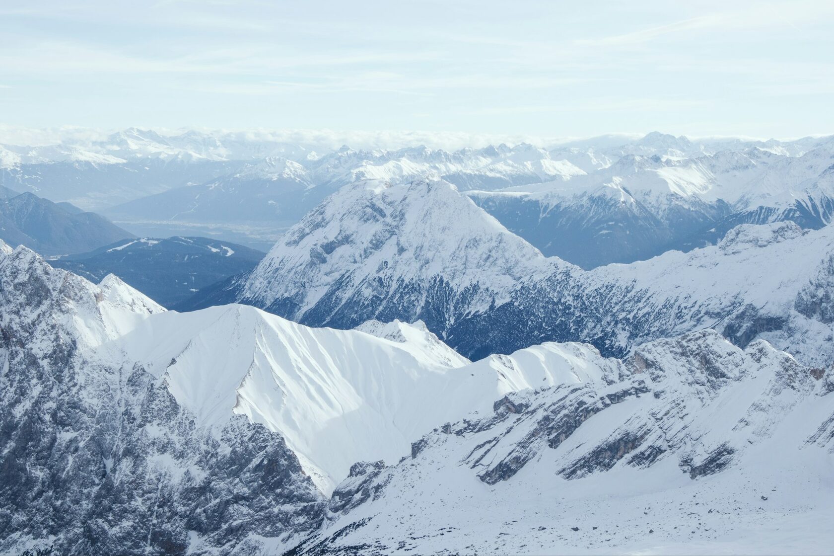 Ski slopes panorama