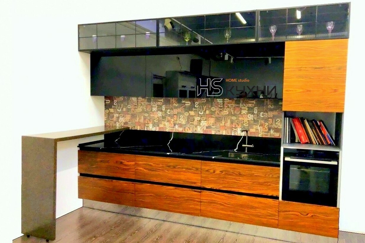 прямая кухня из шпона в Москве