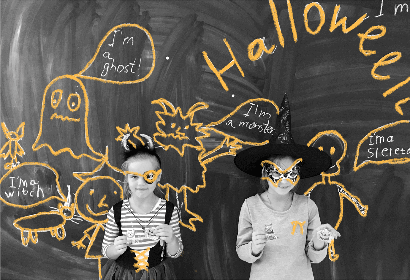 ученики наряжаются на хэллоуин на уроке английского языка