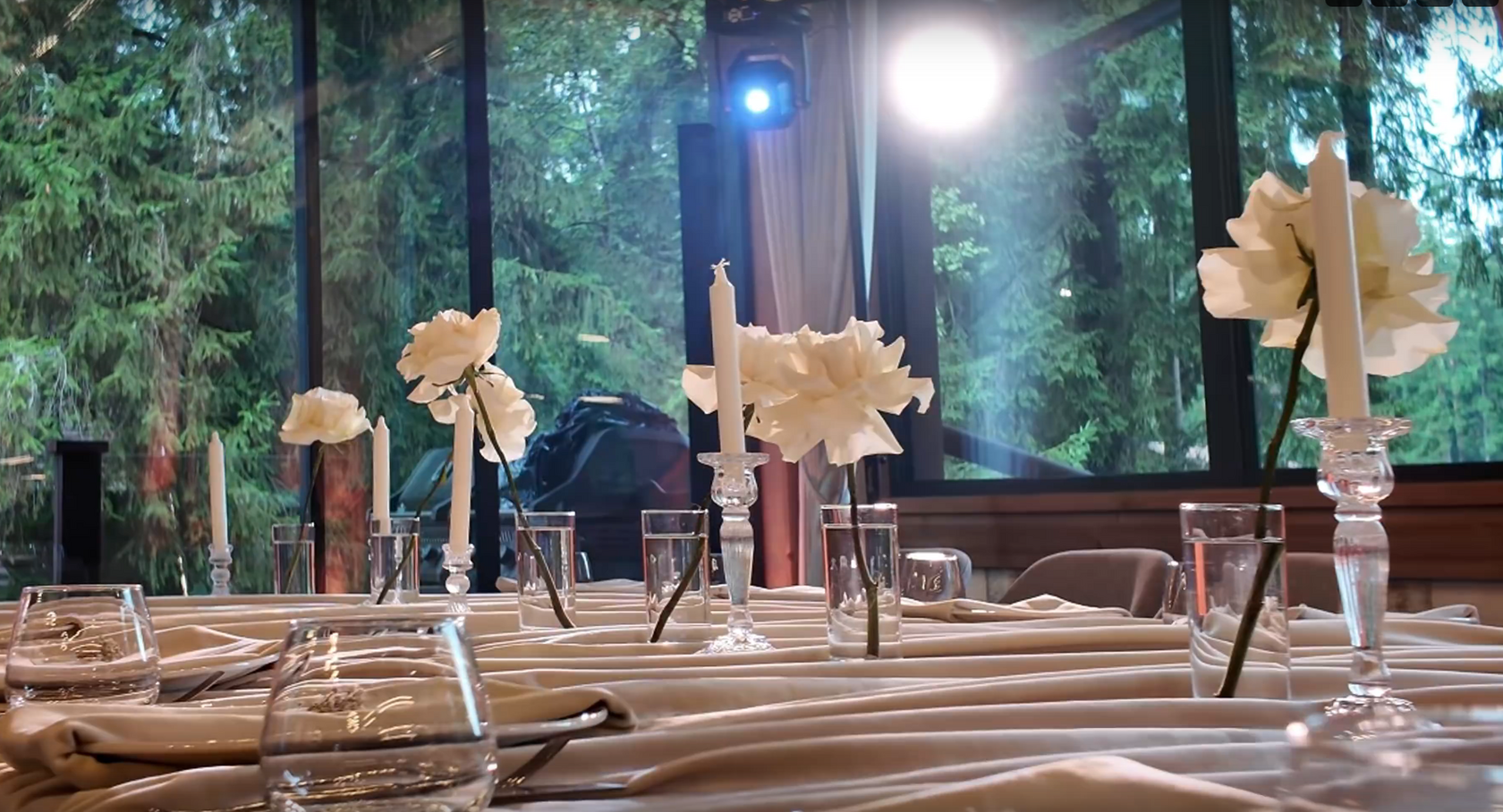 Красивый свет на свадьбу в ресторан В Чаще