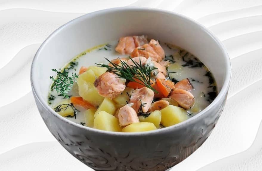 уха из красной рыбы со сливками