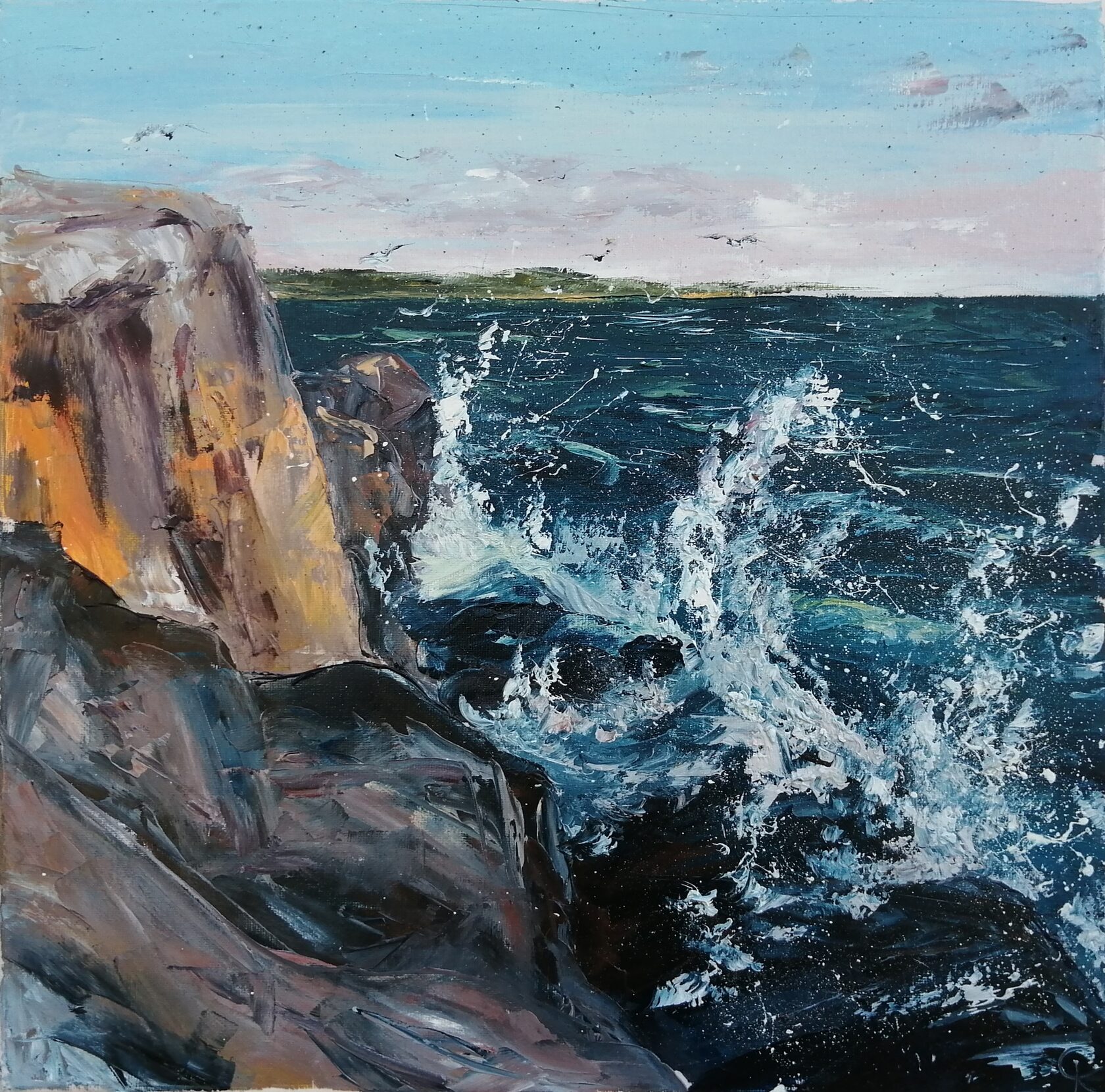 Plein air landscape oil painting