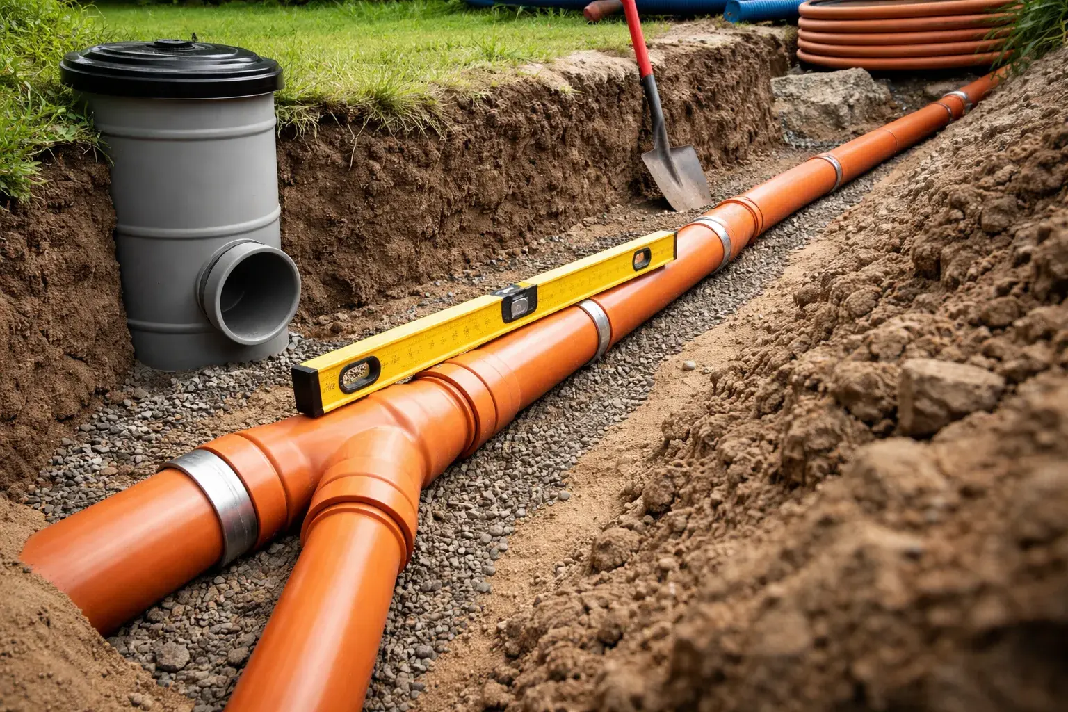 Уклон труб канализации