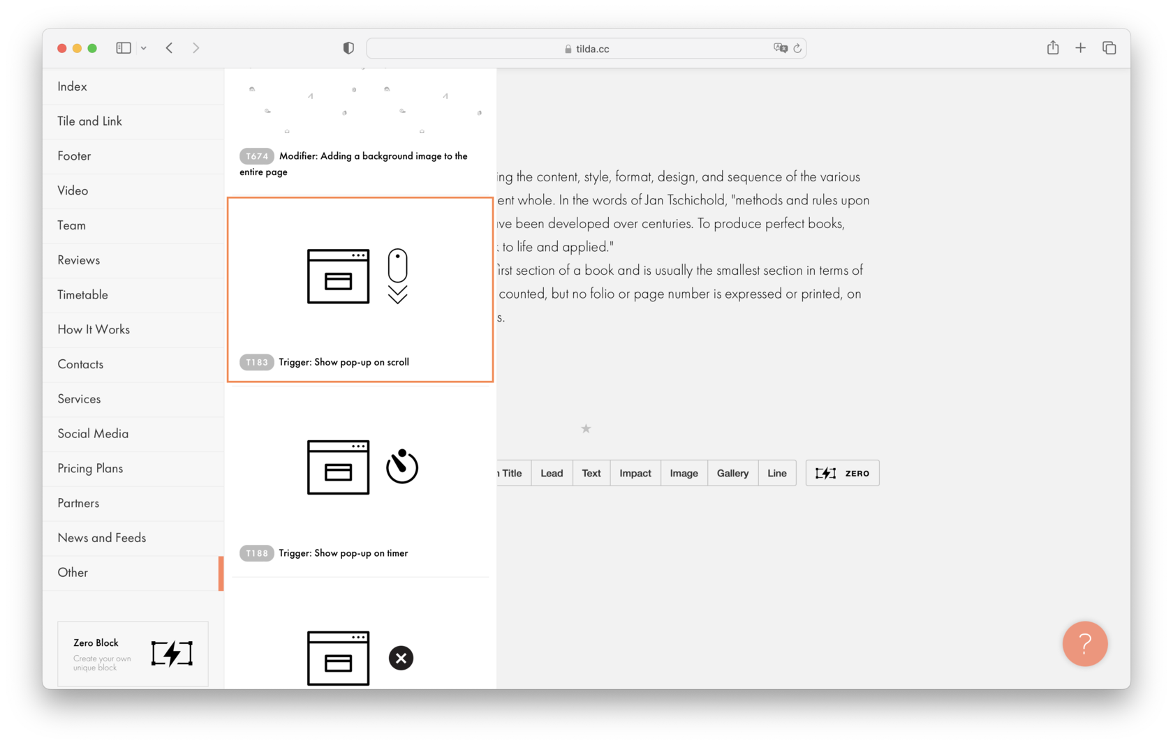 Pop-ups │ Tilda Help Center