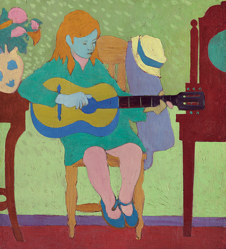 Девушка с гитарой. 1940-е